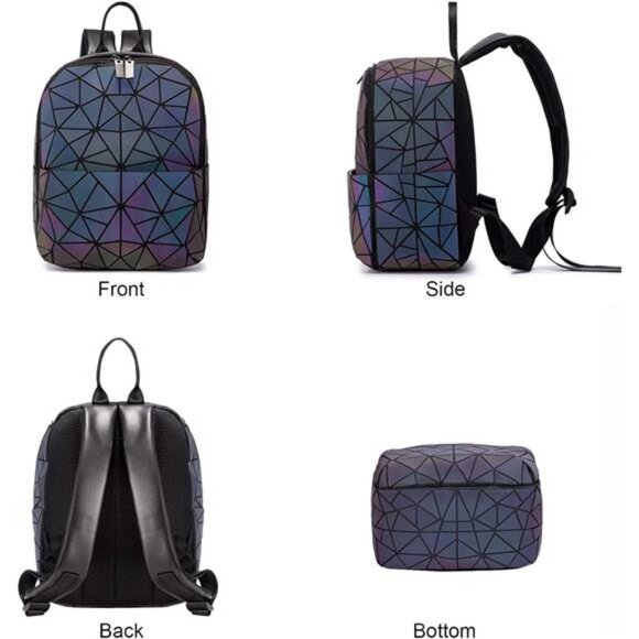 Geometric Luminous Purses and Handbags Holographic Reflective Crossbody Bag - Picture 3 of 8